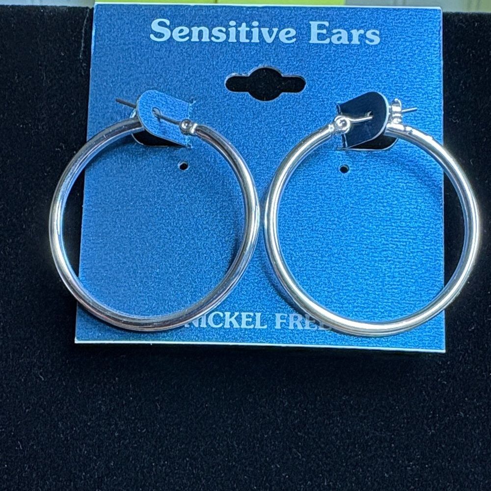 Classic Silver Hoop Earrings for Sensitive Ears